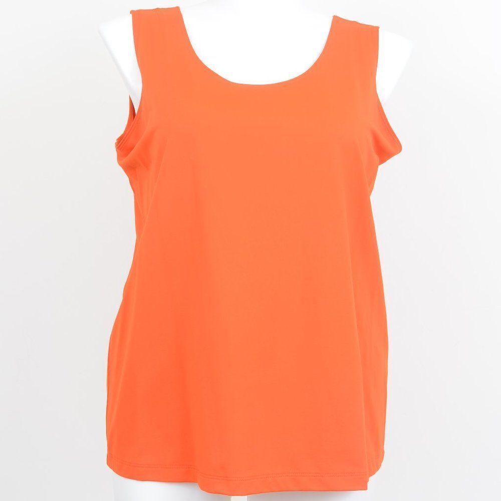 Chico's PLUS Sz 4 (XXL) Orange Sleeveless Pullover Tank Top Summer Vacation